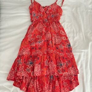 Floral Red Mini Dress